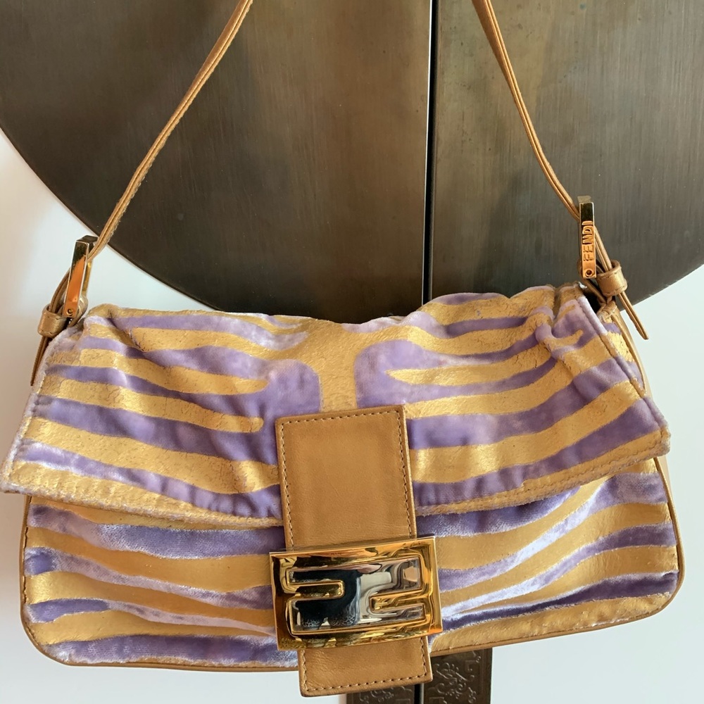 Fendi Gold and Lavender Purse